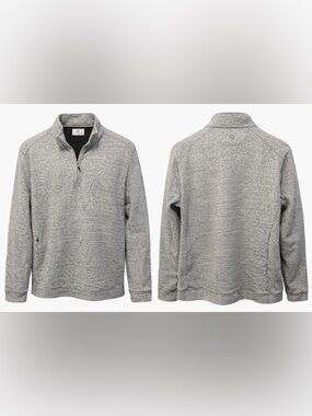 7 Diamonds Quarter Zip Pullover Mens Medium Gray Waffle Knit Performance